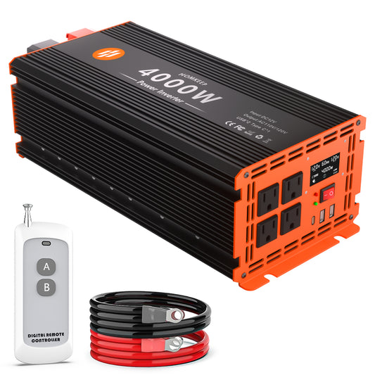 Homkeep 4000 Watt Power Inverter 12V DC to 110V/120V AC Converter with Remote Controller