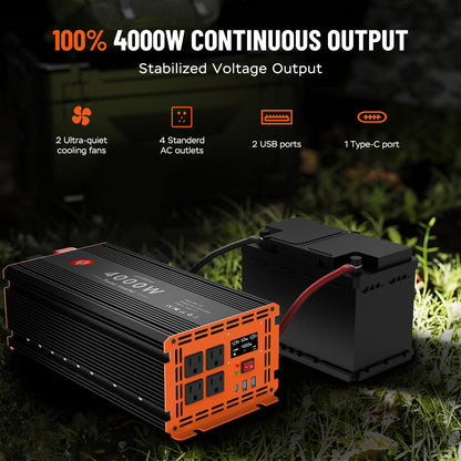 Homkeep 4000 Watt Power Inverter 12V DC to 110V/120V AC Converter with Remote Controller