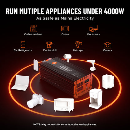 Homkeep 4000 Watt Power Inverter 12V DC to 110V/120V AC Converter with Remote Controller